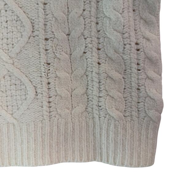 Daily Drills Fisherman Sweater Women's XS/S Wool Alpaca Crewneck Cream Neutral - Picture 12 of 12